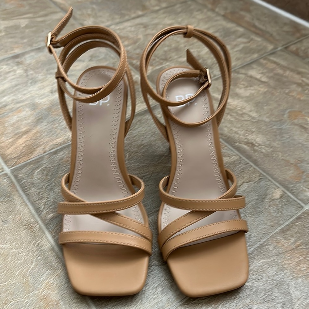 BP. Karla Tan ankle strap high heels